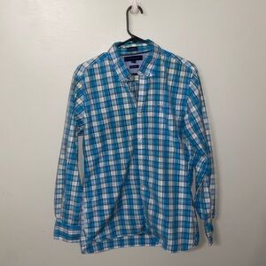 Tommy Hilfiger Blue Plaid Button-Up Shirt